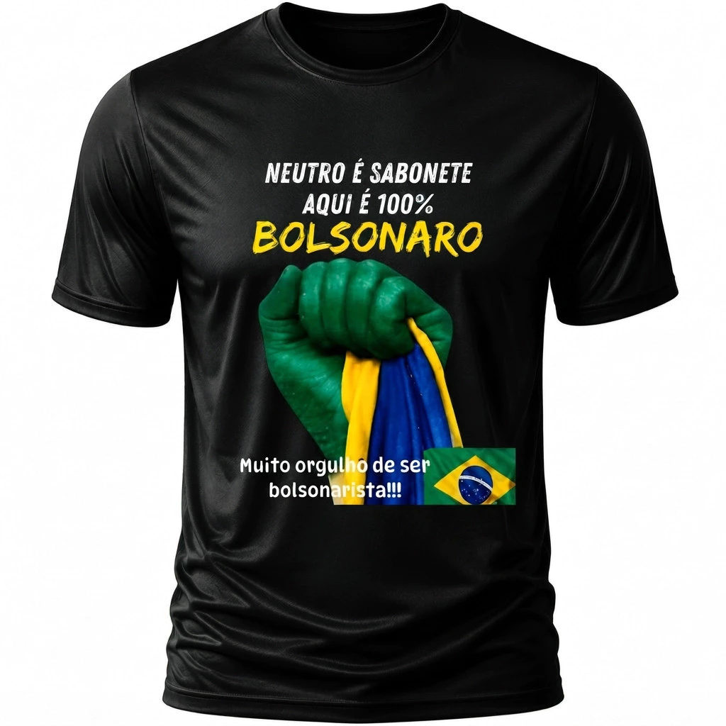 Camiseta Bolsonaro MÃO Unissex 100% Algodão Estampa Exclusiva Envio Rápido