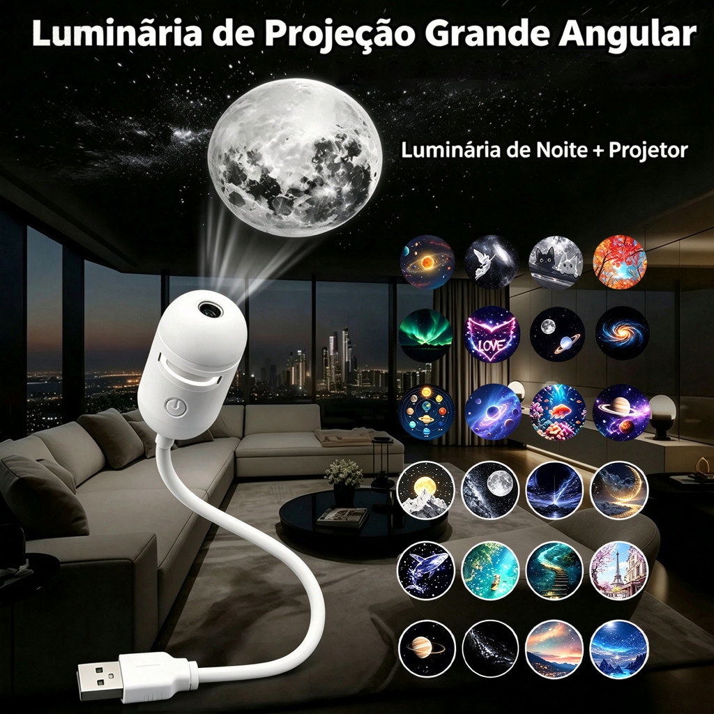 Mini Projetor de Luz Galáxia Céu Estrelado com 6/12/24 Padrões para Dormir e Decoração de Quarto Iluminação Suave e Conf