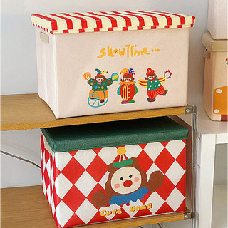Ass mãe bonito palhaço dos desenhos animados caixa de armazenamento doméstico dobrável caixa de armazenamento brinquedo 