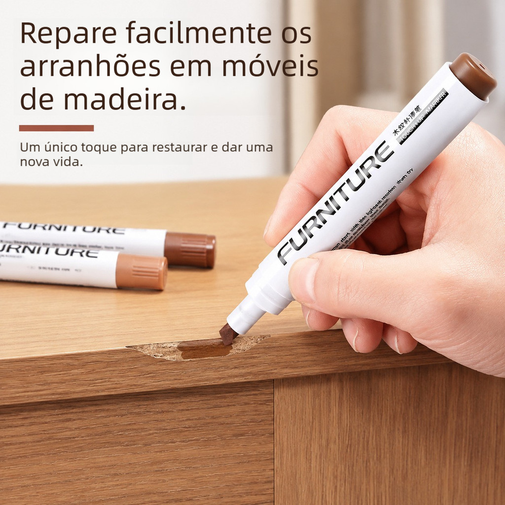 Caneta para reparo de cores de móveis, caneta para reparo de textura de madeira, caneta para reparo de riscos, caneta pa