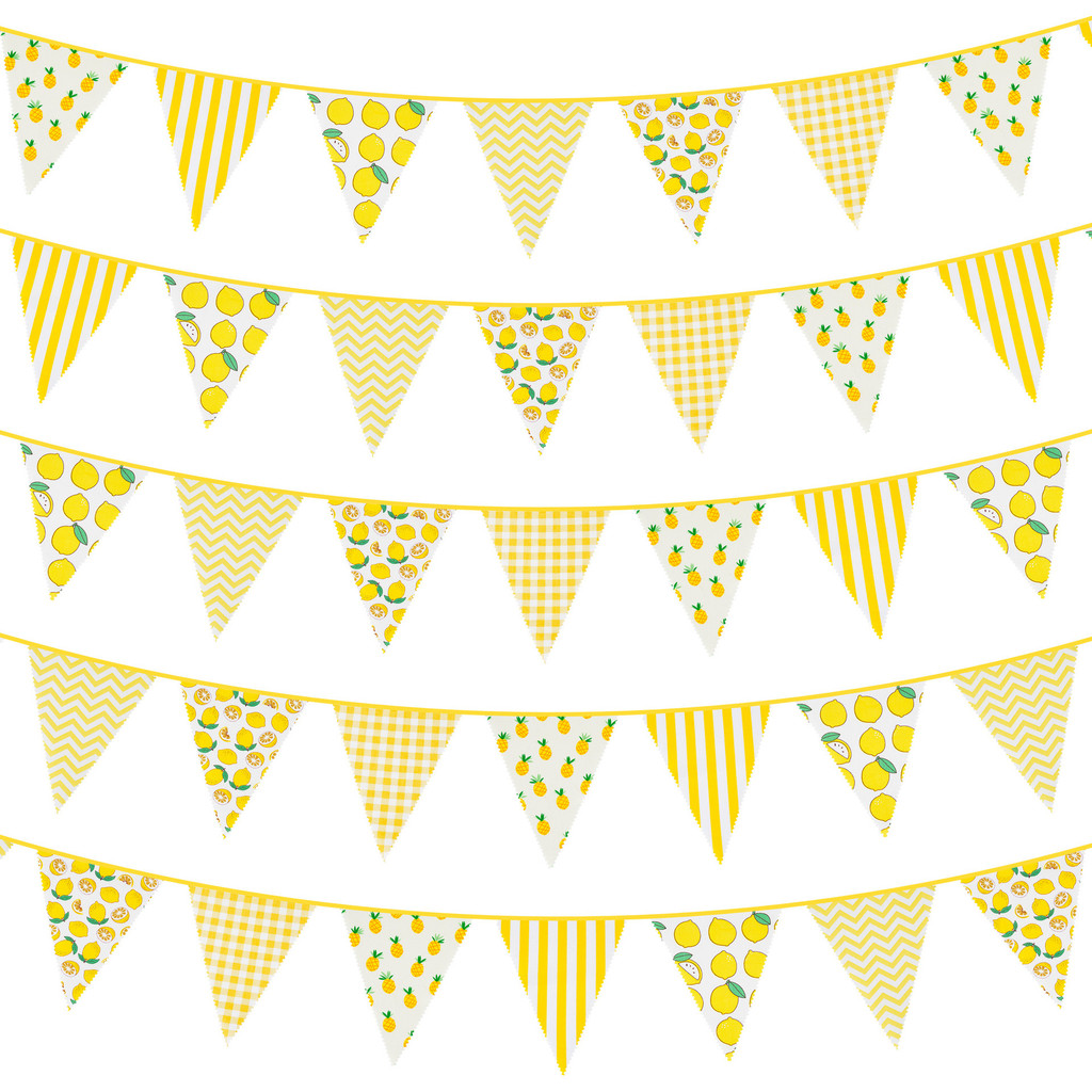 Flâmula de algodão colorido amarelo limão abacaxi puxar flor puxar bandeira corda bandeira tenda bandeira FY12m