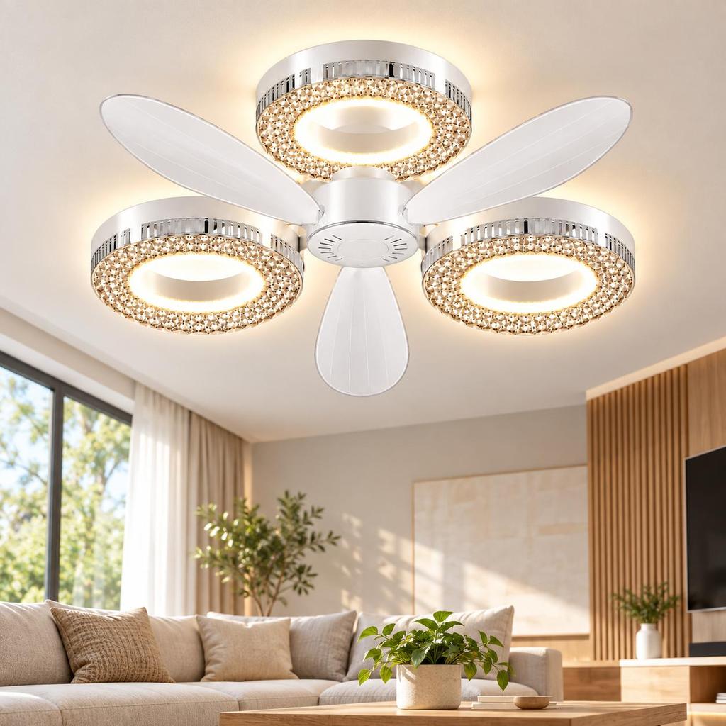 Ventilador de Teto com Luminária LED 3 Pás Moderno