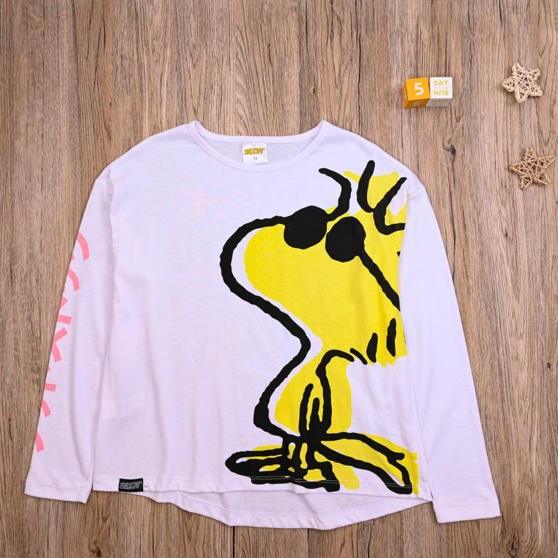 Comércio exterior europeu americano meninas primavera outono algodão manga comprida camiseta topo grande crianças confor