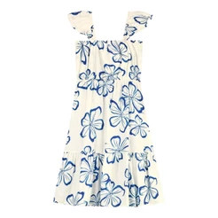 Vestido Infantil Menina Hibiscos Colorittá Bege