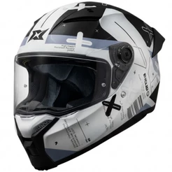 Capacete Fechado Axxis Fenix Euclid A2 Blackwhite Gloss Preto/Branco Sólido Brilhante