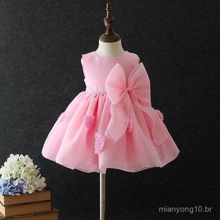 Novo estilo crianças vestido de princesa Pettiskirt bebê aniversário vestido de noite meninas desempenho vestido de casa