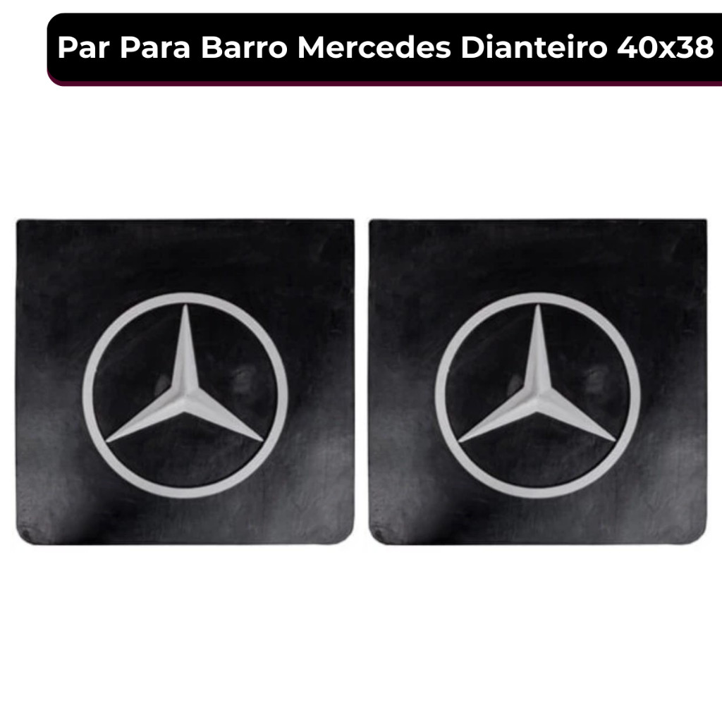 Par de Parabarro Lameiro Alto Relevo Caminhão Mercedes Dianteiro 40x38