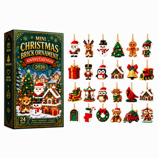 AMZ Blocos de construção de contagem regressiva de Natal com 24 grades, brinquedos de decoração, sensação cerimonial de 