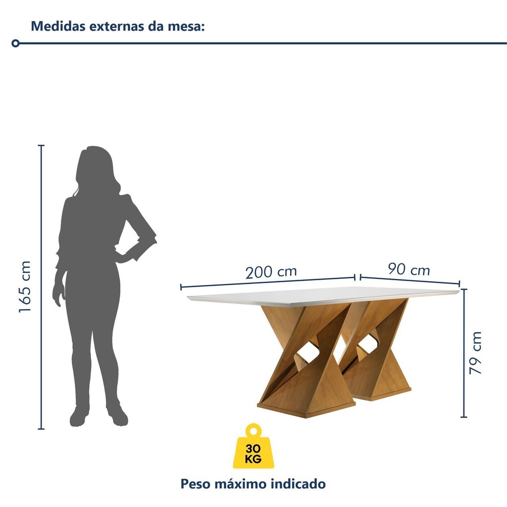 Conjunto Sala de Jantar Genova Tampo Vidro/MDF com 8 Cadeiras Genova Smart Plus · foto 2