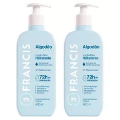 Kit Loção Hidratante Francis Algodão 400ml - 2 Unidades