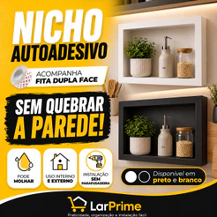 Nicho Sobrepor 28x40cm Parede para Banheiro, Cozinha, Sala, Quarto Porta-Shampoo Decorações Rua