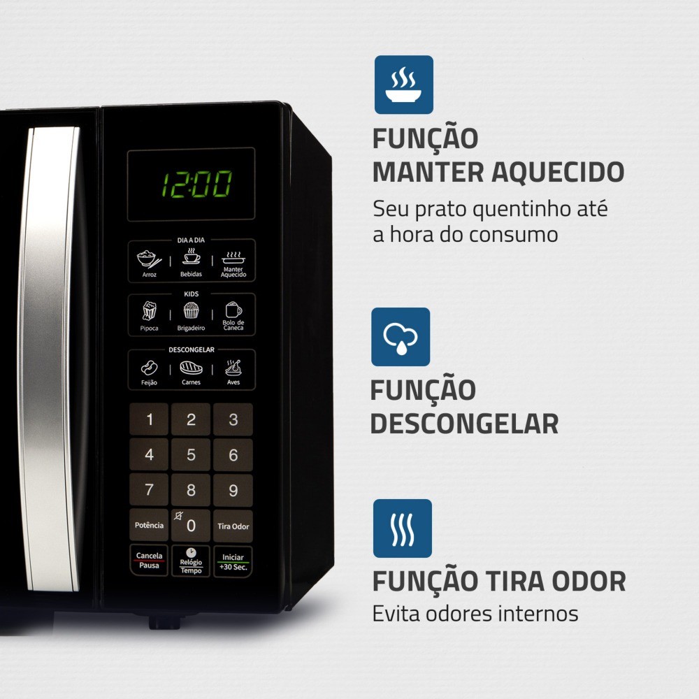 Micro-ondas 34 litros 1400W 10 níveis de potência - MO-02-34-B Mondial · foto 2