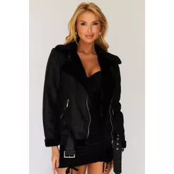 Jaqueta Feminina Detalhe Gola Planet Girls Preto