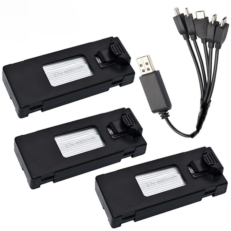 Kit 3 Baterias Com Cabo 3 Entradas, E88, E99, K10, K11, K12, P10, P15