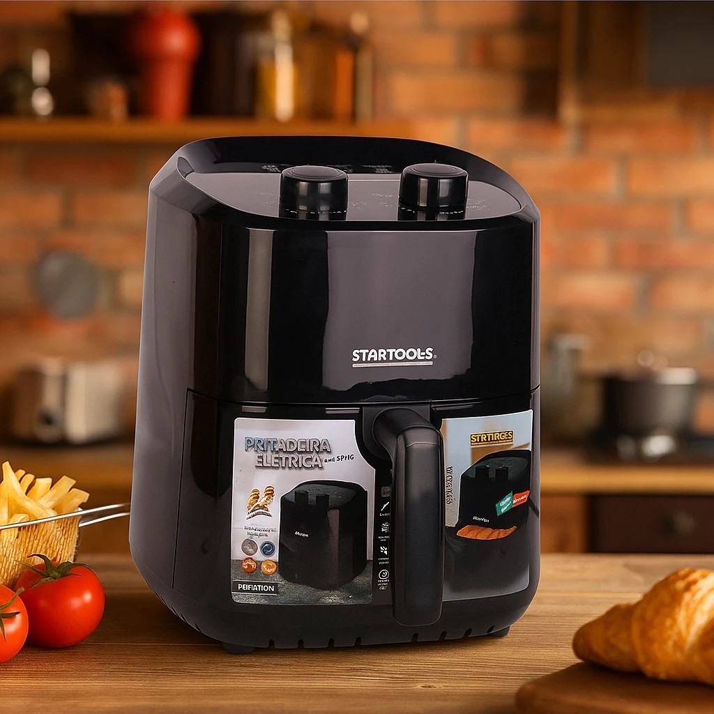 Fritadeira Elétrica Air Fryer Preta