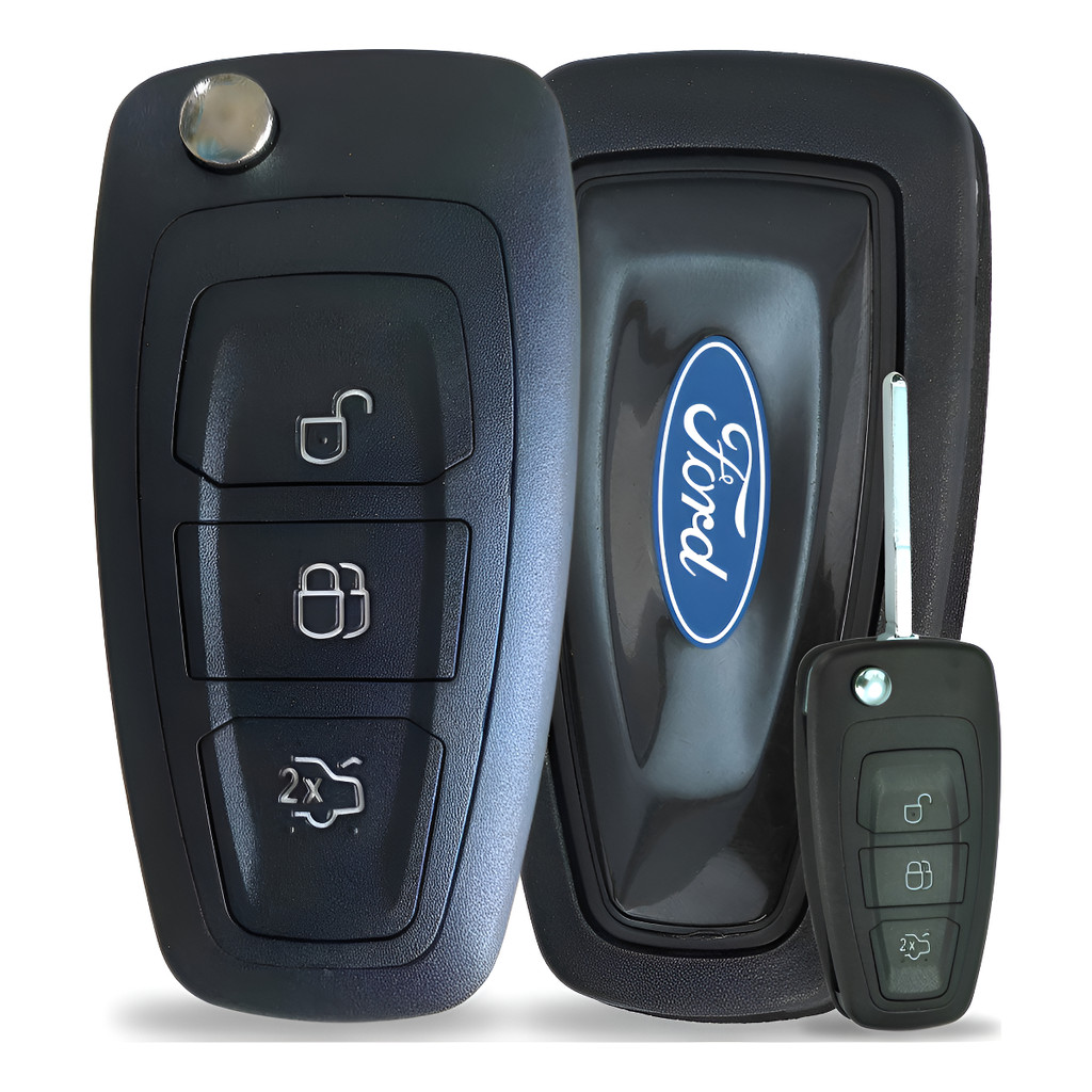 Chave Canivete Ford Focus New Fiesta Ecosport 3 Botões