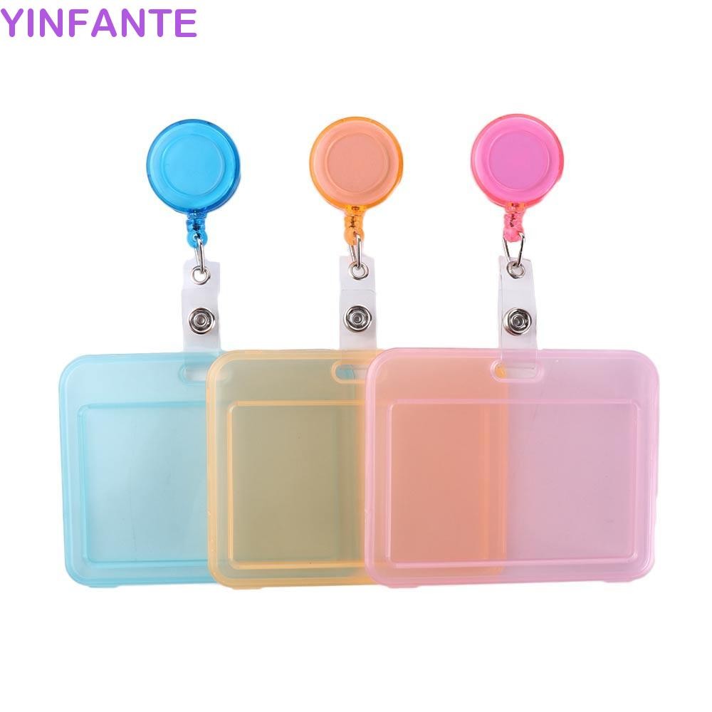YINFANTEWN Capa De Cartão Transparente Retrátil Puxar Crachá Titular De Identificação De Trabalho Com Chaveiros Corrente em Oferta na Shopee
