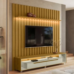 Rack com Painel para TV Até 70 Polegadas Loop 2 Gavetas 1 Prateleira - Olivar Móveis