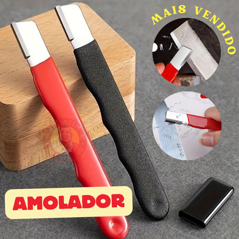Afiador Profissional de Facas Aço Tungstênio Pedra Diamantada Lâminas Tesoura Jardinagem Cabo Antiderrapante em Oferta na Shopee