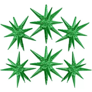 Kit 10 Balão Estrela Verde Sputnik 14 Pontas Explosão 55cm Festa Decoração Enfeite em Oferta na Shopee