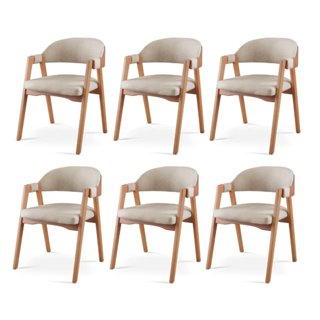 Kit 6 Cadeiras para Mesa de Jantar Gaia Linho Bege em Oferta na Shopee