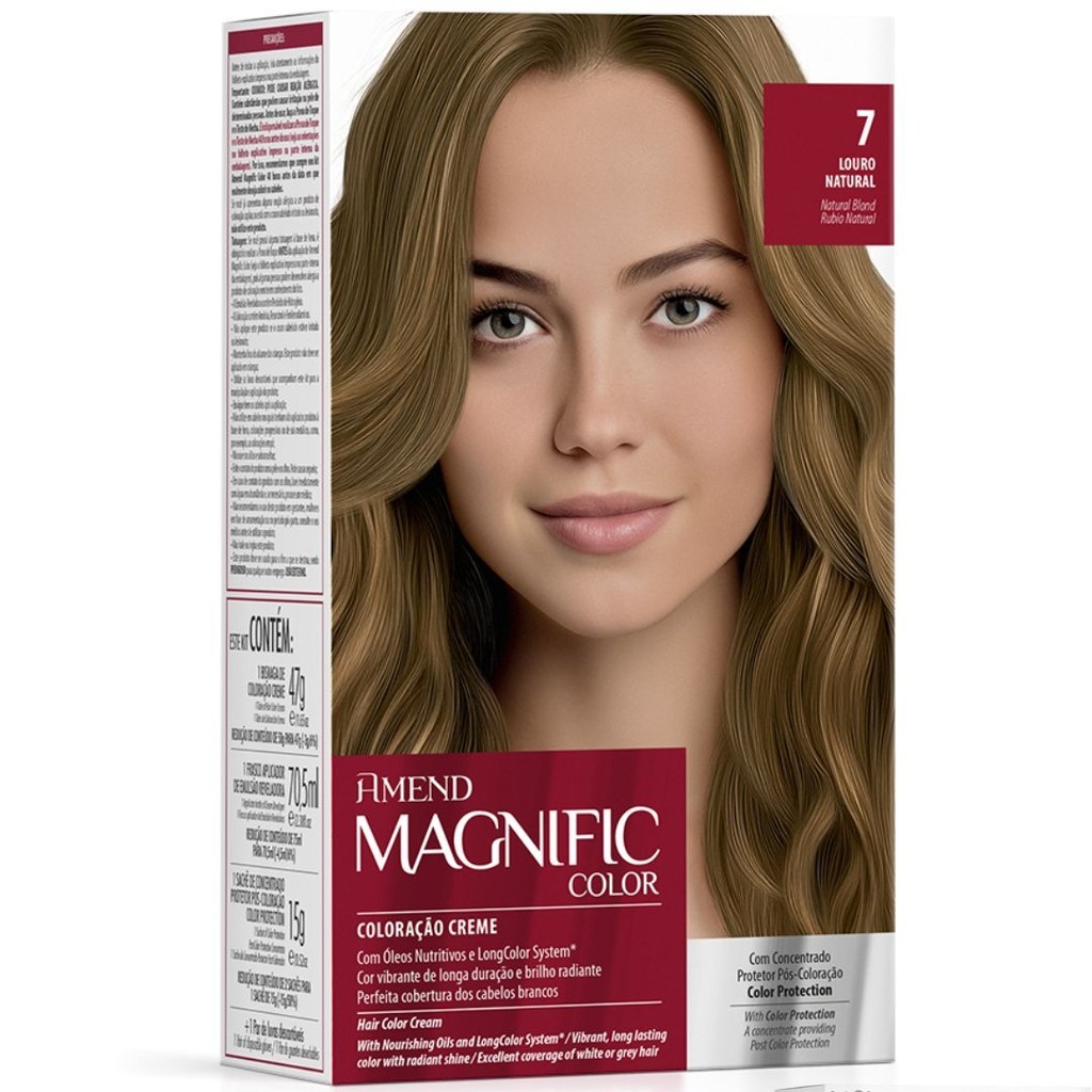 Coloração Magnific Amend Profissional Loiro Natural (7) em Oferta na Shopee