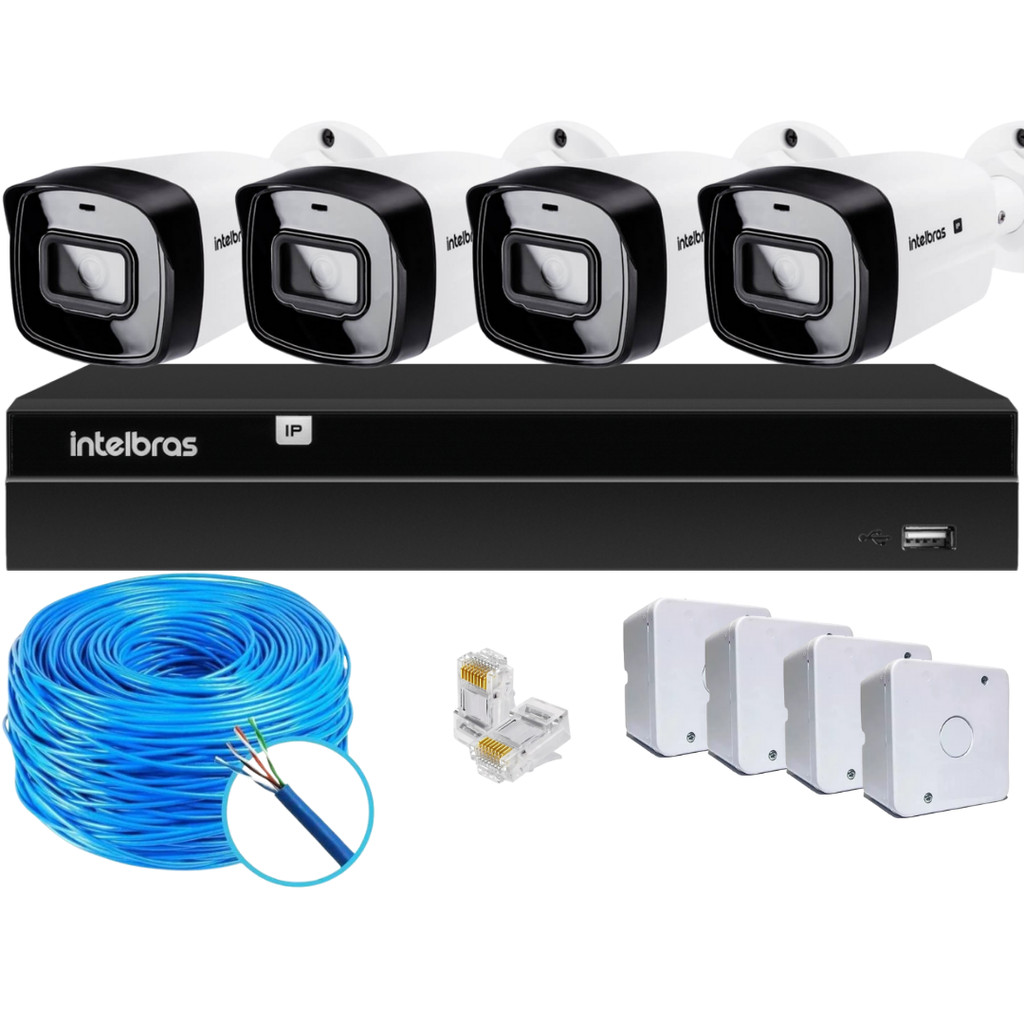 Kit CFTV 4 Câmeras IP Intelbras NVD 1404P S/HD