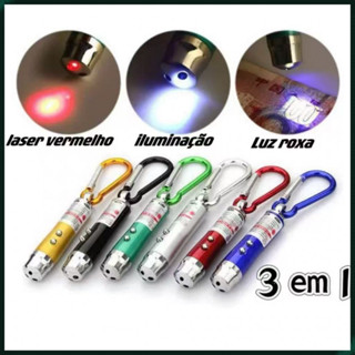 Kit de 12/24 Chaveiros Laser 3 em 1 - Com Função UV para Detectar Notas Falsas e Divertir Gatos em Oferta na Shopee