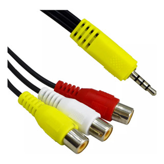 Cabo Adaptador P2 P3 Macho 3 Rca Av Femea Áudio Vídeo Tv In 10cm 100% Original em Oferta na Shopee