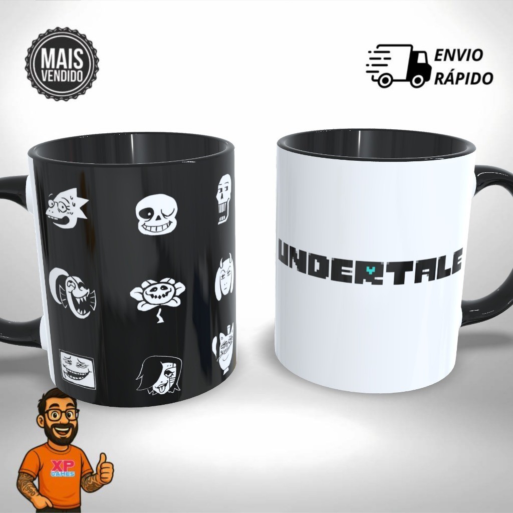 Caneca de Ceramica Personalizada Undertale Steam Gamer  Único e