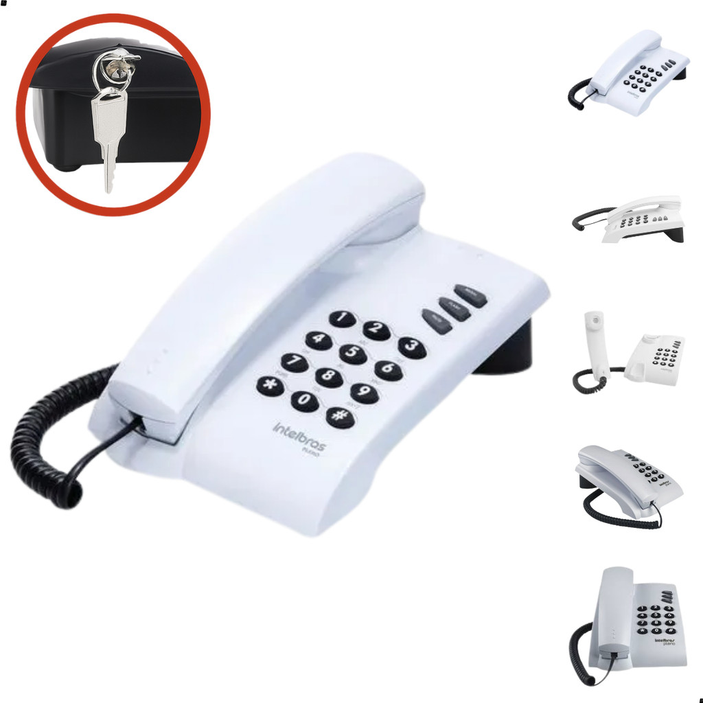 Telefone com Fio e Chave Intelbras Pleno Mesa Parede Escritório Empresa Consultório Hotel Casa