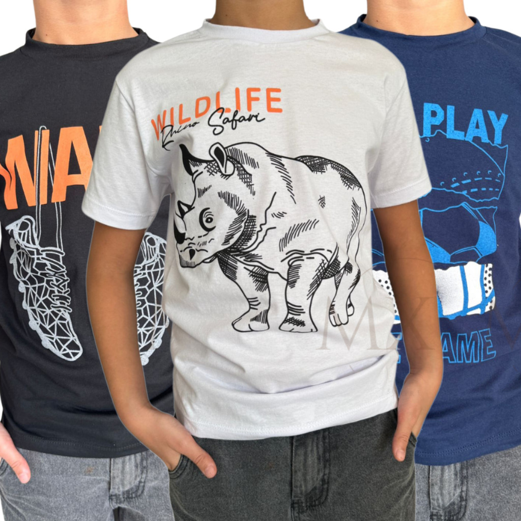 Kit 3 Camisetas Casual Infantil Estampas Sortidas Tamanhos 8 10 12 14 16