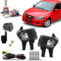 Kit Farol Milha Neblina Farolete Auxiliar Cibie Completo Celtinha Celta Prisma 2007 08 09 10 11 12 13 14 2015 Super Led