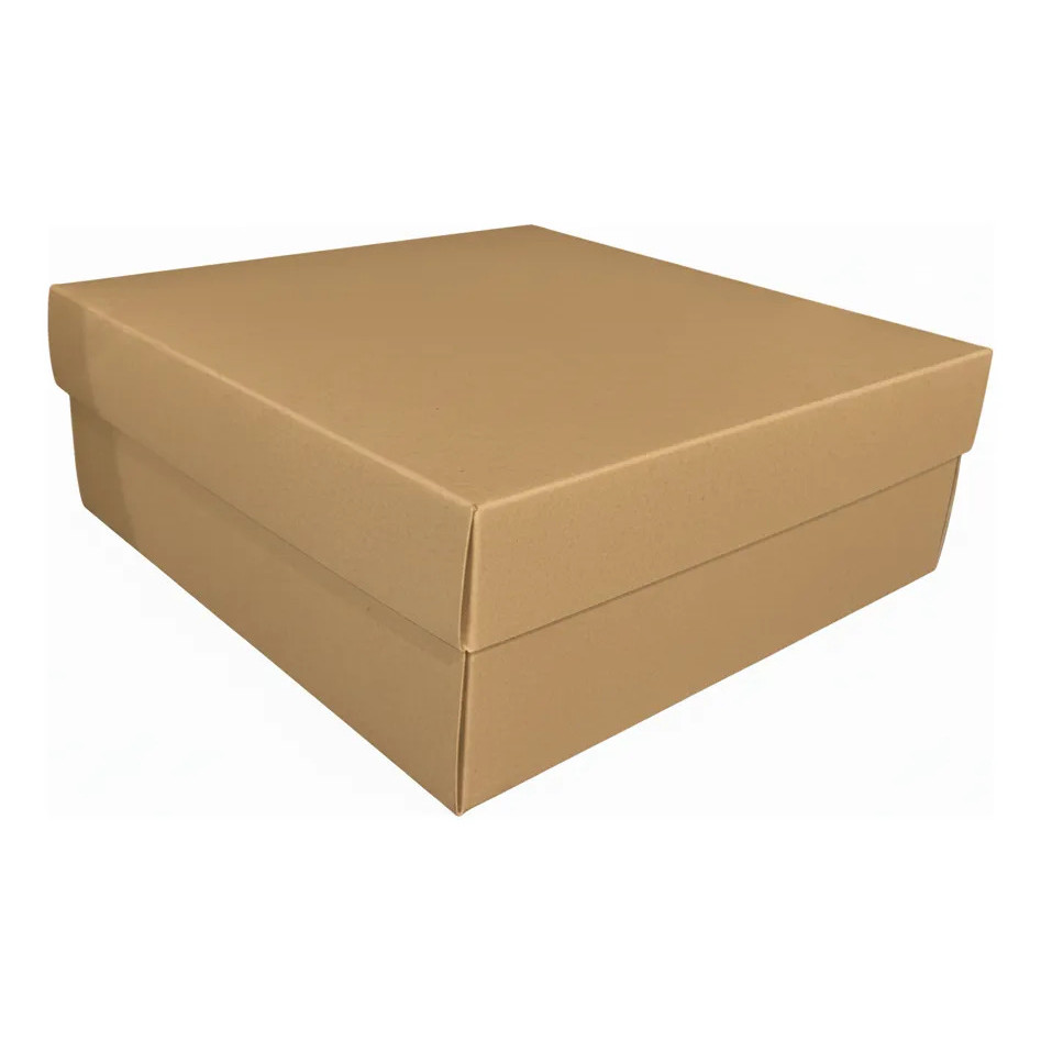 Caixa Presente 22x22x08 Premium Chique Branca Kraft E Preta Organizador