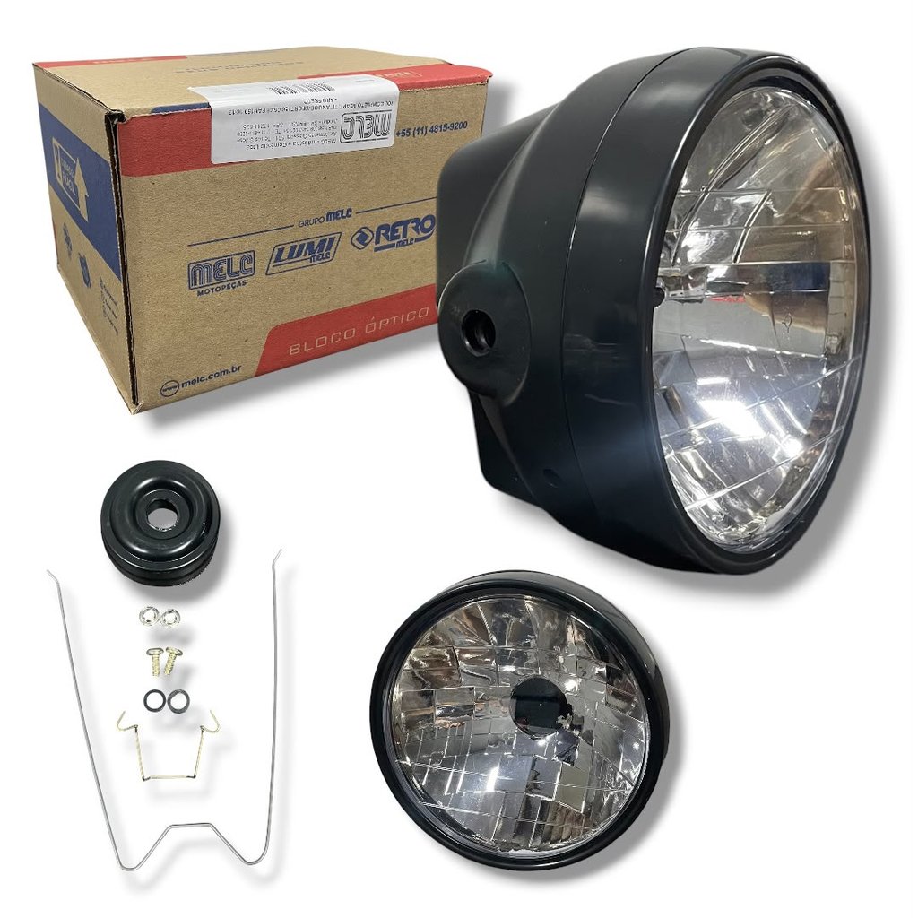 FAROL COMPLETO TITAN/SPORT 150 05-08/FAN 150 10-13 - ( ARO PRETO )