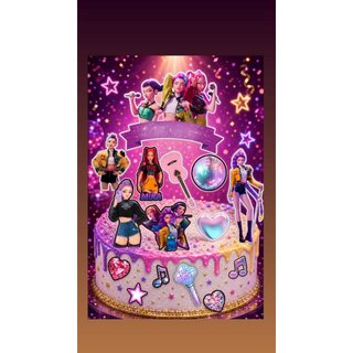 Topo/Topper de Bolo Personalizado - Guerreiras do K-pop