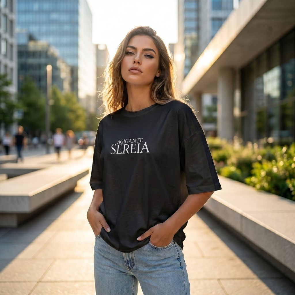 Camiseta Oversized Feminina Blusa Soltinha Confortavel Sereia 100% Algodão Blusão Academia Treino Maromba
