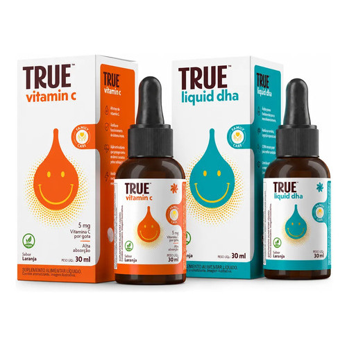 Kit Vitamina C + Ômega Liquid True Source 30ml Laranja Laranja