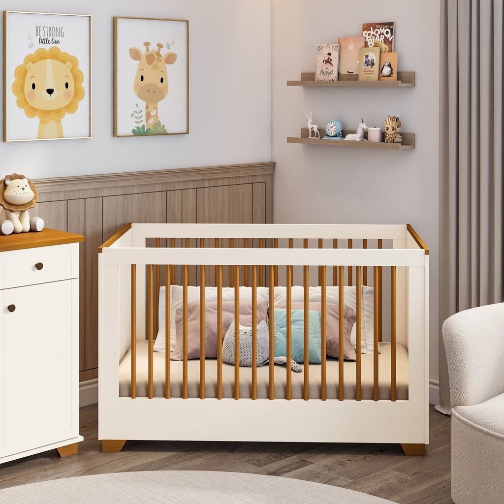 Berço Evolutivo 2 em 1 com Grades Palito em Madeira Maciça Baby Ananda Casatema MadeiraOriginals Beg
