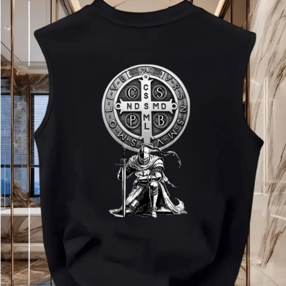 Camiseta Regata Machão Masculina Medalha São Bento Costas Basica Treinar Camisa passear Style