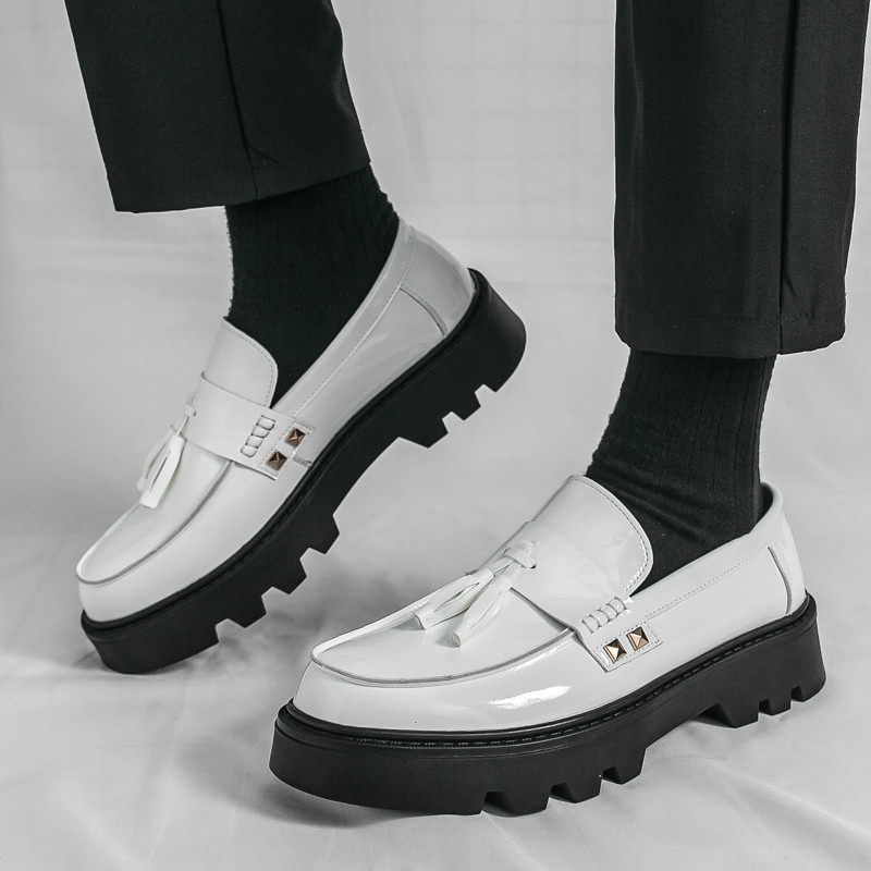 Juventude estilo britânico preguiçoso deslizamento-em mocassins homens negócios noivo sapatos de casamento sapatos de co