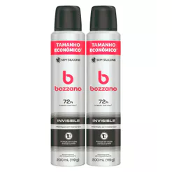 Kit 2 Desodorante Bozzano Invisible Aerossol Antitranspirante Masculino 200ml