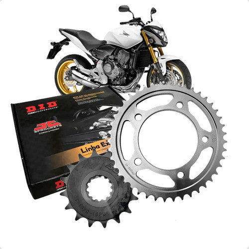 Kit Relação Did Honda Cb600f Hornet 2008 Até 2014 43/16 525-118 Corrente Com Retentor
