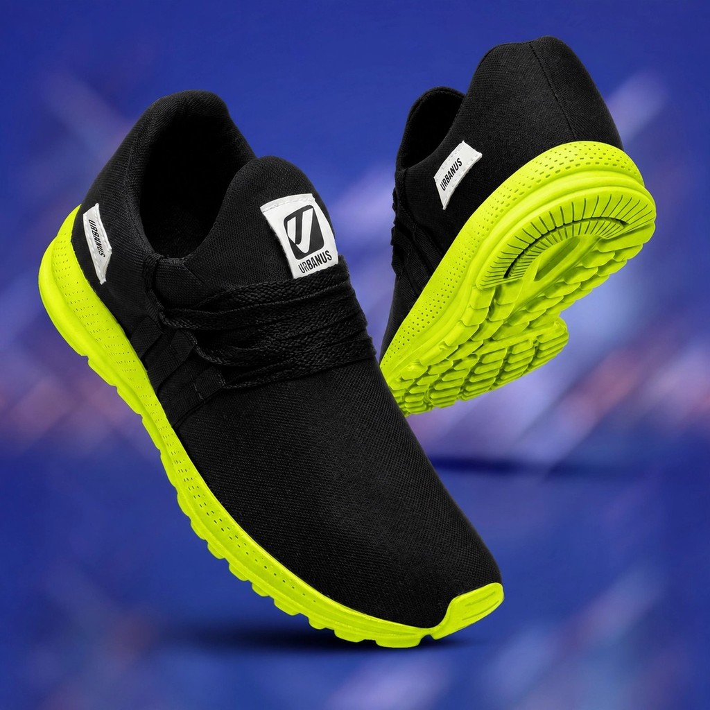 Tênis Masculino Esportivo Academia Caminhada Corrida Leve Confortável Preto Verde