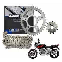 Kit Relação Transmissão Tração completa Honda Cbx250 Twister 01 a 08 com Retentor