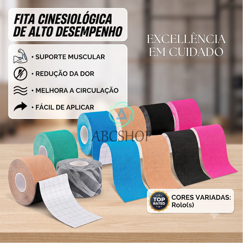 Bandagem Elástica Kinesio Tape 5cm x 5m