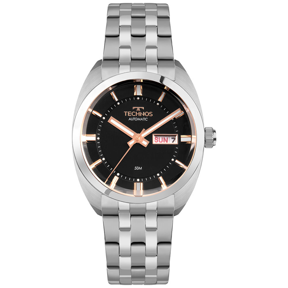 Relógio Technos Masculino Automático 1958 Prata - 8205OS/1P