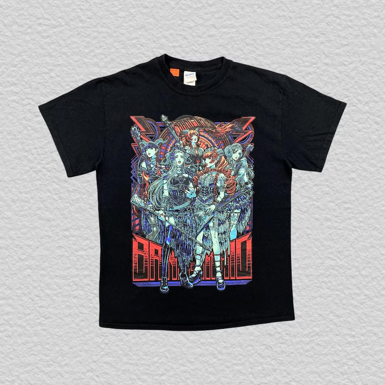 Camiseta Masculina Feminina Oversized Estampa BAND-MAID Banda de Rock Japonesa, Camiseta Heavy Metal Streetwear