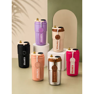 Copo Térmico Café 460ml com Tampa Vedada, Design Moderno, Portátil, Isolamento Térmico, Ideal para V