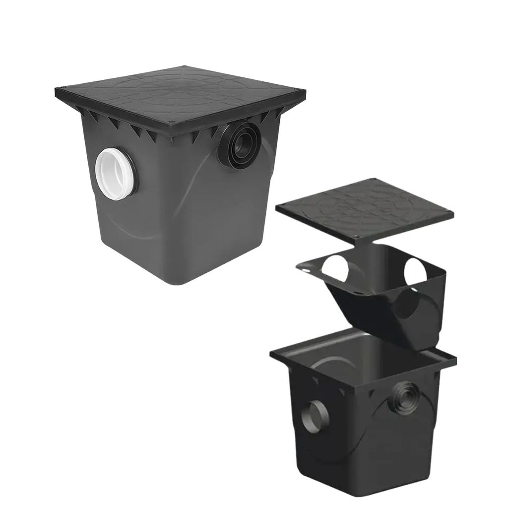 Caixa de Gordura Standard 42L Preta Metasul com Cesto Removível para Cozinha e Área Gourmet